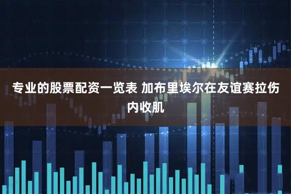 专业的股票配资一览表 加布里埃尔在友谊赛拉伤内收肌